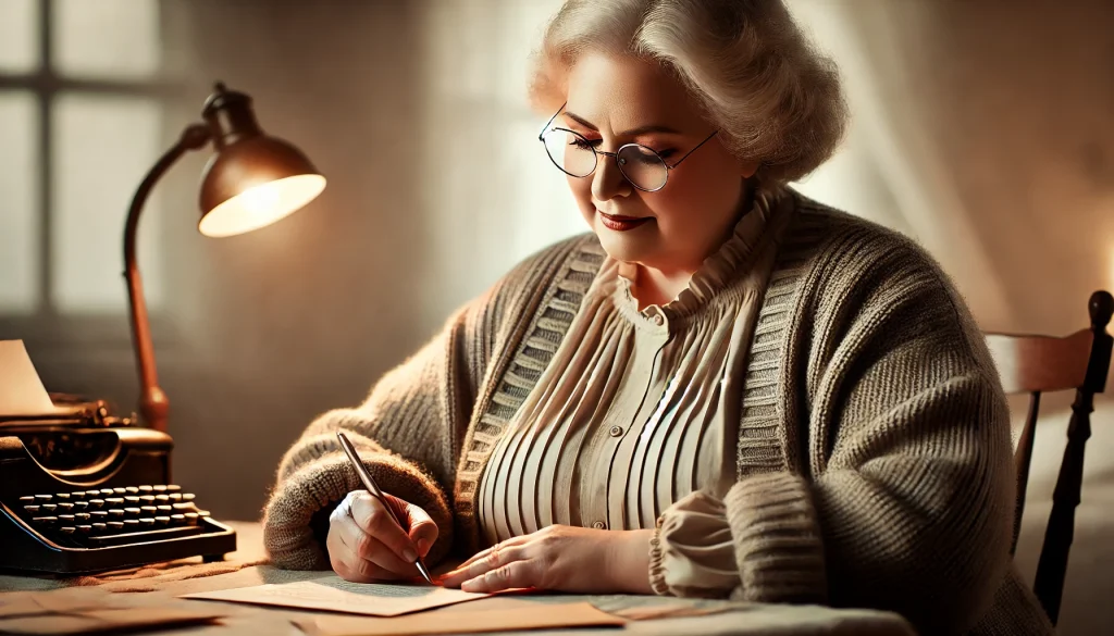 A female editor makes a note about a dependent clause.