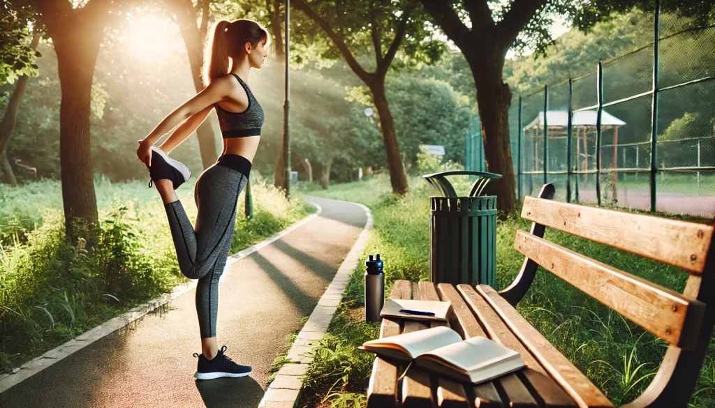 A health writer takes a jog at a new park in her community.