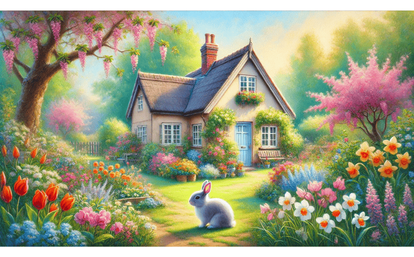 A pastel house right out of an Easter pun