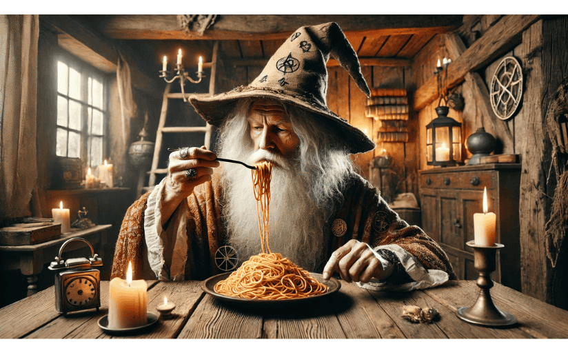 An elderly wizard is described in a book using 3rd-person limited POV